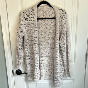 Open-Knit Cream Cardigan Sweater